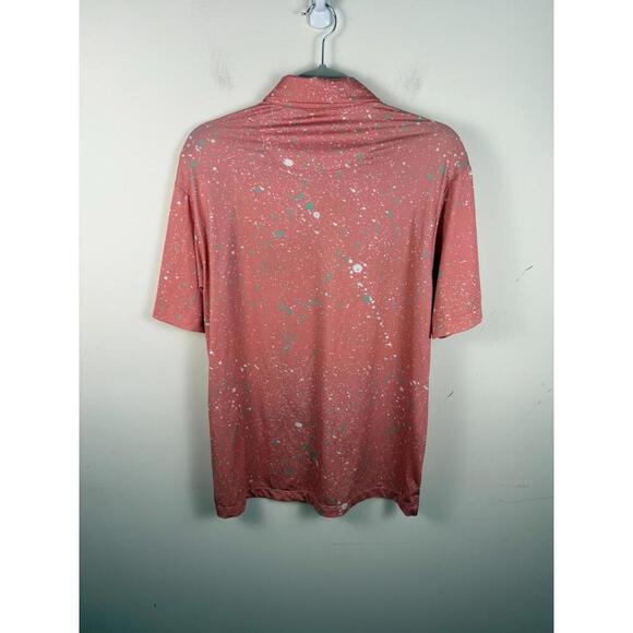 Bad Birdie Golf Polo Shirt Paint Splatter AOP Performance Pink Size Small - Picture 3 of 5